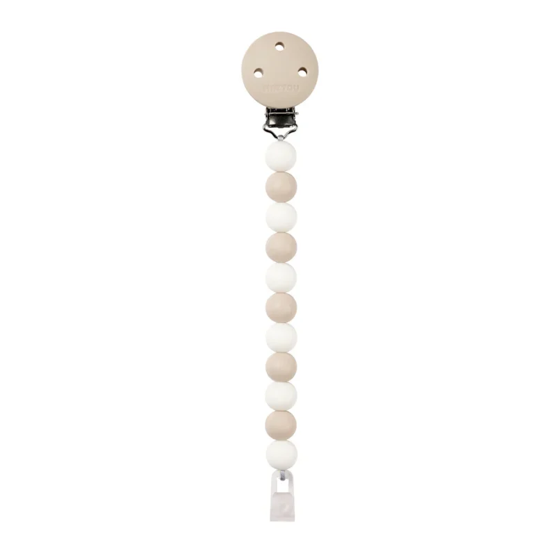 Attache-Sucette SILICONE - SILICONE - 21 cm - Silicone Argile Blanc