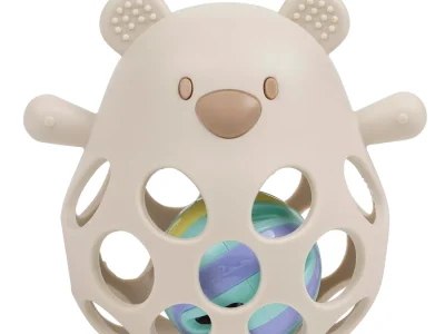 Hochet avec balle Ours SILICONE - SILICONE - 13,5 cm - Silicone Argile