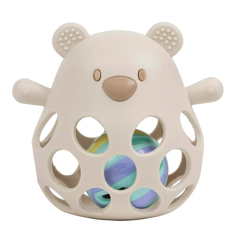 Hochet avec balle Ours SILICONE - SILICONE - 13,5 cm - Silicone Argile