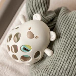 Hochet avec balle Ours SILICONE - SILICONE - 13,5 cm - Silicone Argile