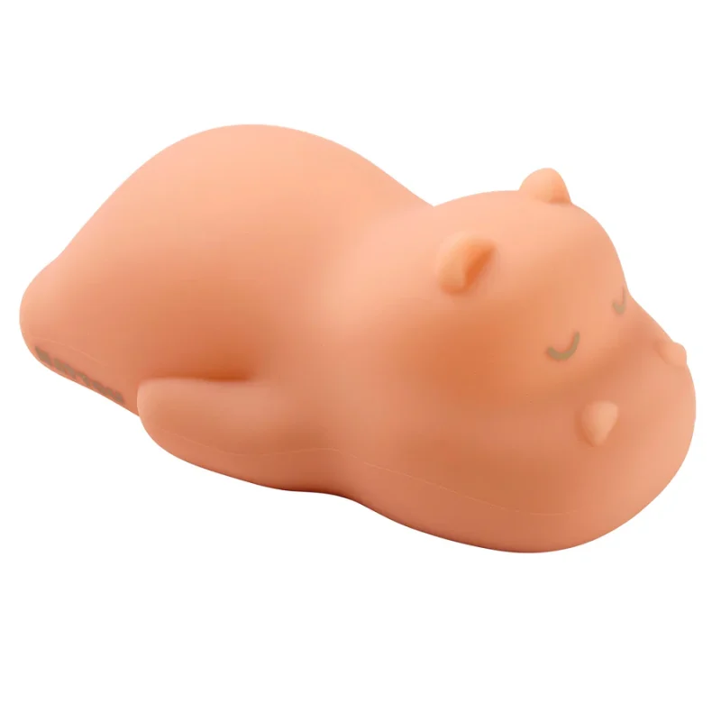 Veilleuse Hippopotame VEILLEUSES - NIGHTLIGHTS - 15,8 cm - Silicone rose saumon