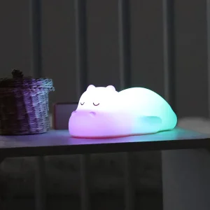 Veilleuse Hippopotame VEILLEUSES - NIGHTLIGHTS - 15,8 cm - Silicone rose saumon