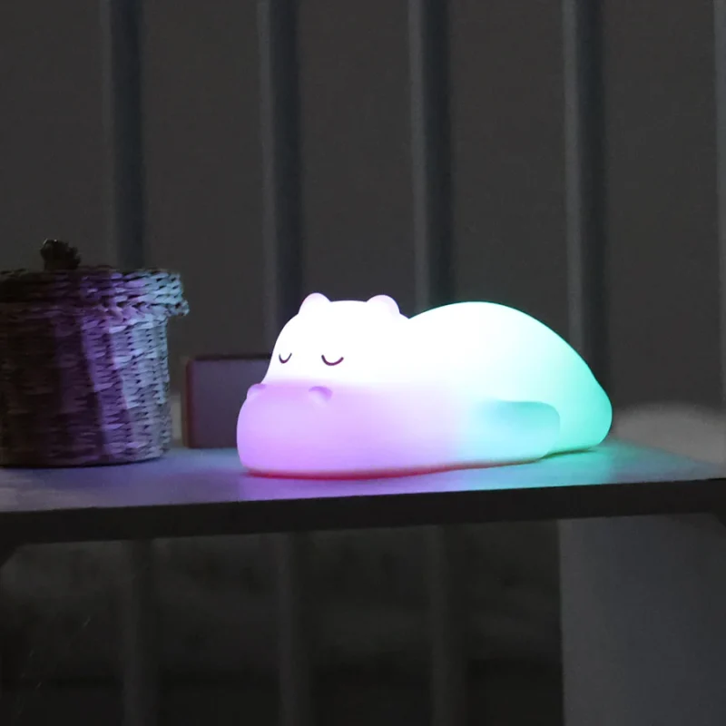 Veilleuse Hippopotame VEILLEUSES - NIGHTLIGHTS - 15,8 cm - Silicone rose saumon
