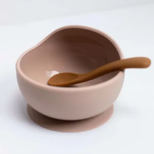 Coffret repas 2 pièces silicone bol à ventouse et cuillère