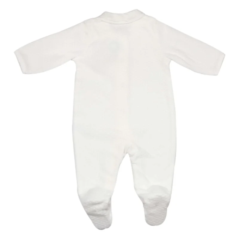 Pyjama naissance - Écru - Velours jacquard
