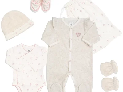 Kit naissance 6 pièces fille - Motif floral